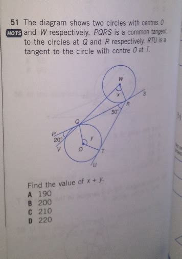 Solved 51 The Diagram Shows Two Circles With Centres 0 Cors And W