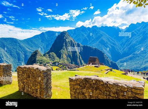 View Of The Ancient City Of Machu Picchu Peru Stock Photo Alamy