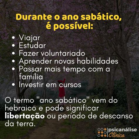 O Que É Um Ano Sabático - Ano Sabático: o que significa, benefícios, como fazer - Psicanálise Clínica