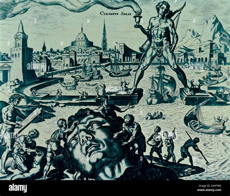 The Colossus Of Rhodes Greece Illustration Stock Photo Alamy