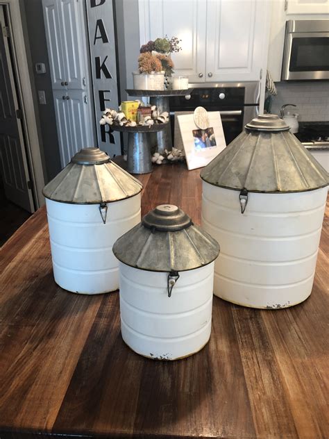 White Silo Canisters Kitchen Decor Kitchen Canisters Home