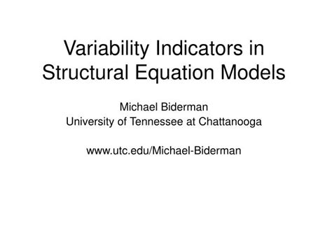 PPT Variability Indicators In Structural Equation Models PowerPoint