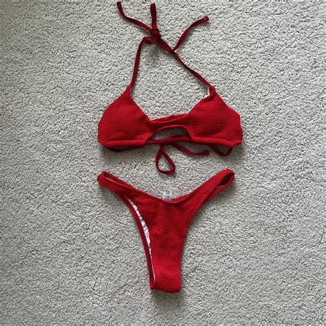 Red Shein Bikini Never Worn Depop