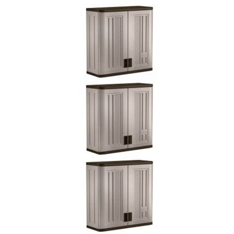 Suncast Ft Resin Single Shelf Garage Wall Storage Cabinet Platinum