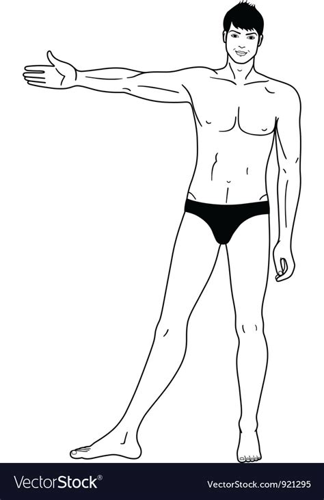 Standing Naked Man Royalty Free Vector Image Vectorstock