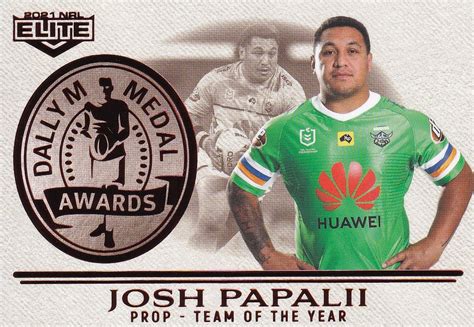 2021 Nrl Elite Dally M Awards Dm14 Josh Papalii Canberra Raiders