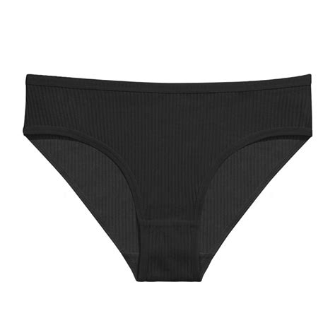 Qolati Seamless Underwear For Women Sexy Ribbed Solid Bikini Panties