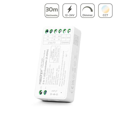 MiBoxer CCT LED Controller 2 In 1 Einfarbig Dual White 2 Kanal 12 24V