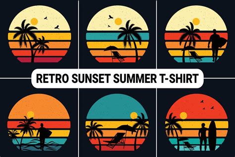 Retro Sunset Summer T Shirt Design Background 8652273 Vector Art At