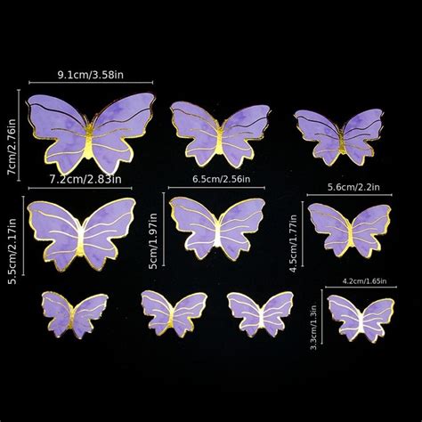 10pcs Butterfly Cake Topper Hand Painted Cake Decorations Bronzing