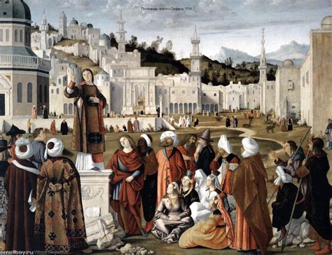 Art Reproductions The Sermon of St Stephen, 1514 by Vittore Carpaccio ...