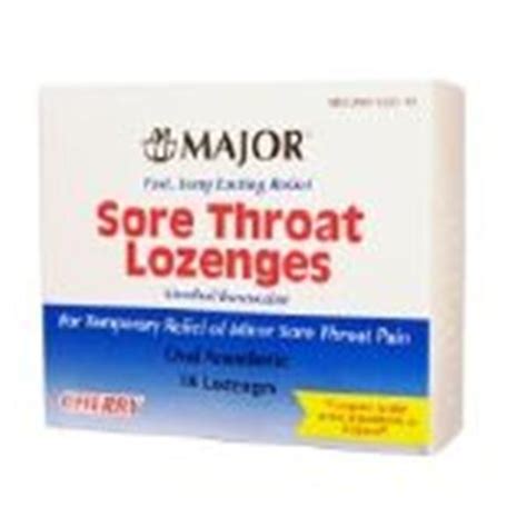 Major Pharmaceuticals Sore Throat Lozenge Sore Throat Lozenges 18ct 15 ...