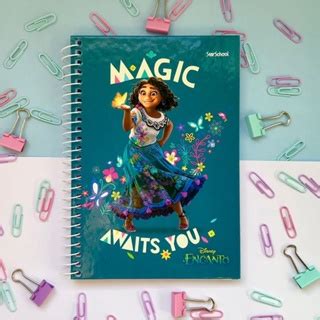 Kit Caderno Capa Dura Espiral Encanto Disney Star School Shopee