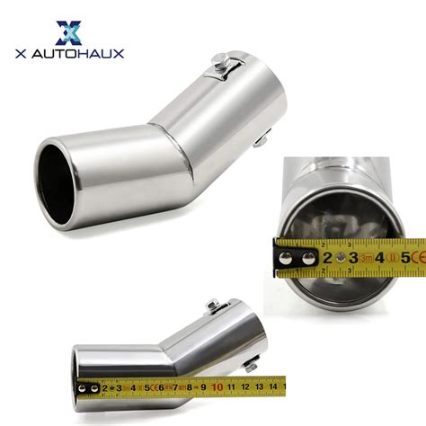 X Autohaux Universal Stainless Steel Curved Exhaust Tail Car Muffler