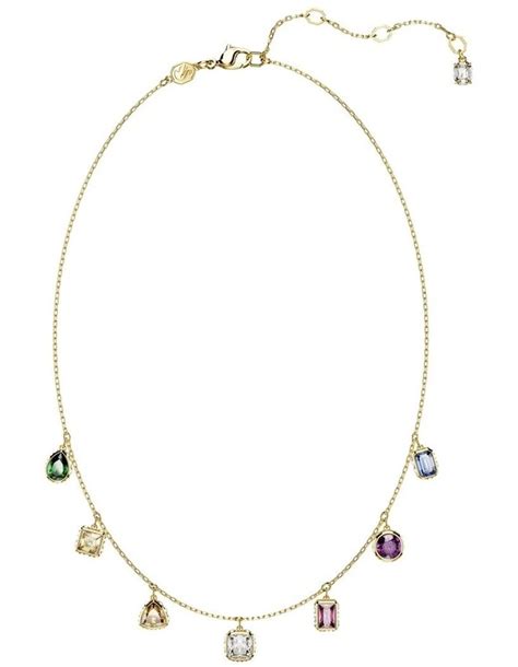 Swarovski Stilla Mixed Cuts Gold Tone Plated Neckalce In Multi Myer