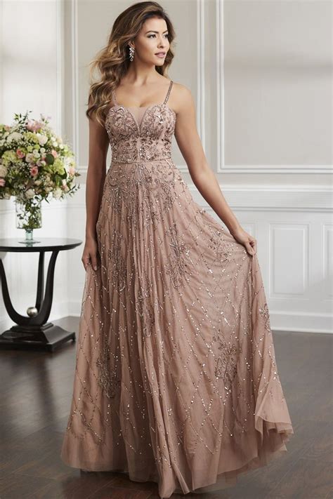 Christina Wu Elegance Embellished Plunging Sweetheart Dress