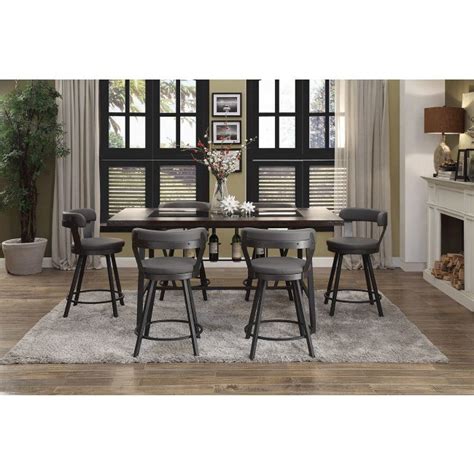 Appert Counter Height Dining Room Set W Gray Chairs Homelegance