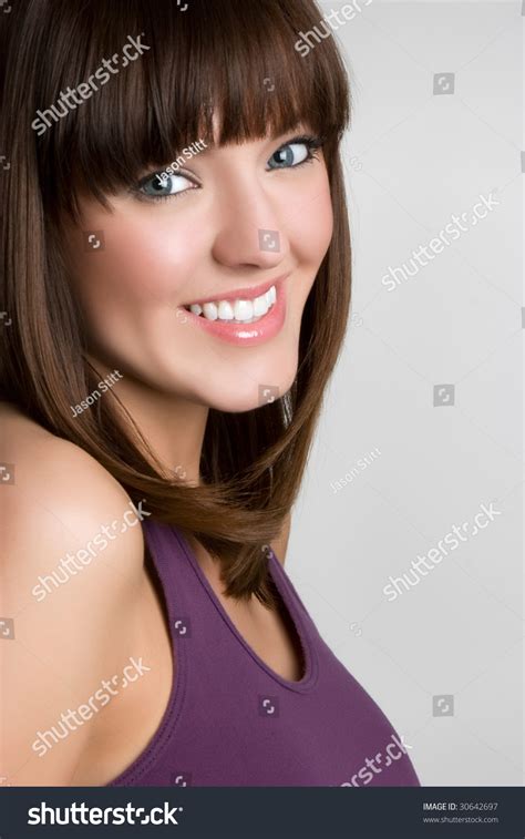 Smiling Brunette Woman Stock Photo 30642697 Shutterstock