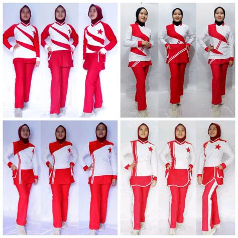 Jual Stelan Senam Merah Putihbaju Senam Merah Putihsetelan Olahraga