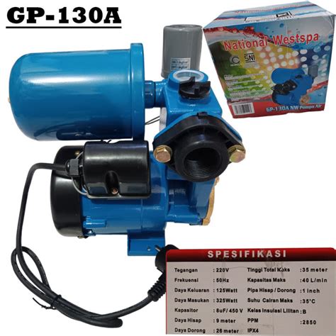 NATIONAL WESTSPA GP 130 Otomatis Mesin Pompa Air Pipa 1 Inch Sedot Air