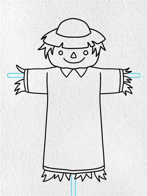 How To Draw A Scarecrow Helloartsy