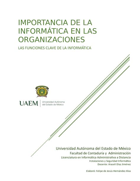 Importancia De La Funcion Informatica Importancia De La Inform Tica