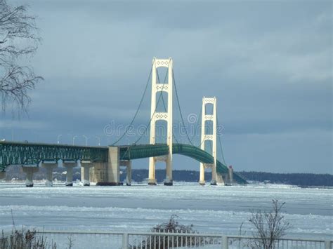 Winter Mackinac Bridge Stock Photo Image Of Nature 23575868