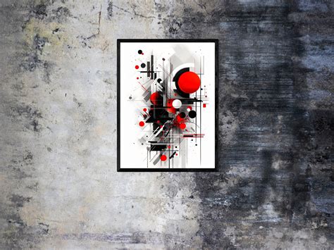 Red, Black and White Abstract Art, Red, Black and White Abstract, Red ...