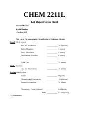 Ochem Lab 4 Prelab Docx CHEM 2211L Lab Report Cover Sheet Kristian