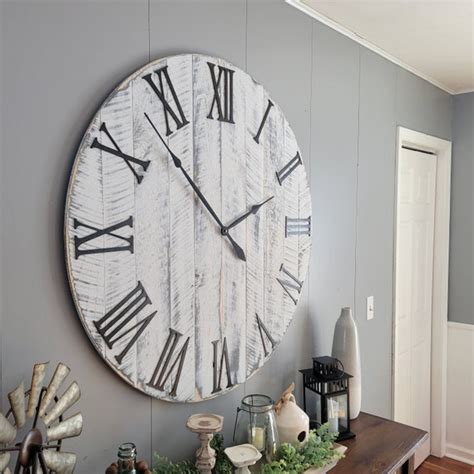 Large Wall Clock 18 42 Farmhouse Clock Etsy