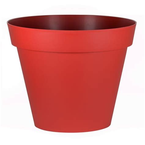 Pot Rond Toscane 100 X H 79 5 Cm 356 L Rouge Rubis EDA