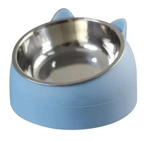 Comedero Bebedero Plato Acero Inoxidable Perro Gato Ml Azul