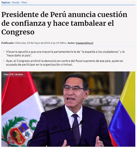 Cuestión de confianza cómo informa la prensa internacional sobre