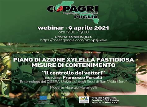 Puglia Copagri Al Via Ciclo Webinar Su Piano Azione Xylella E Misure