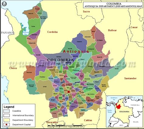 Antioquia Colombia Map | Antioquia Map