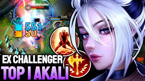 Wild Rift Akali Top 1 Akali Gameplay Ex Challenger Ranked Youtube