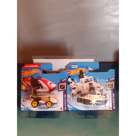 Hot Wheels Standard Kart Mario E Steamboat Mickey Shopee Brasil