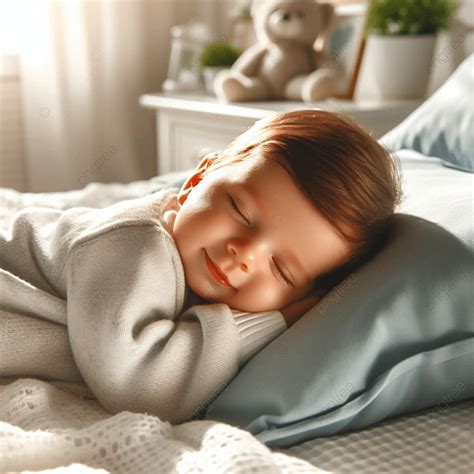 A Cute Little Baby Boy Sleeping In The Bed Newborn Pic Nursery For ...