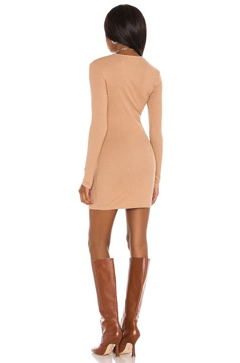 Michael Costello X REVOLVE Asymmetrical Neckline Mini Dress In Nude REVOLVE