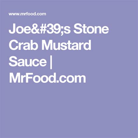 √ Joe S Stone Crab Mustard Sauce Alvis Twirlwing