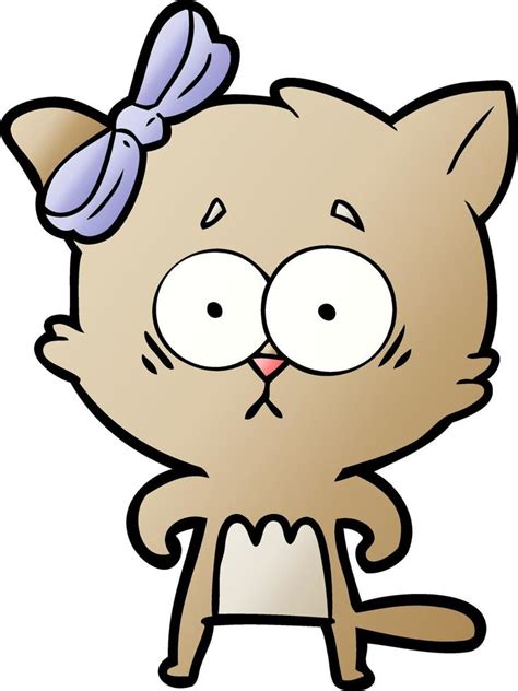 Gato De Personagem De Desenho Animado Vetor No Vecteezy