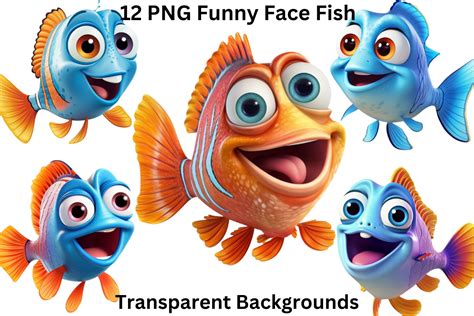 Png Funny Face Fish Clipart Graphic By Imagination Station