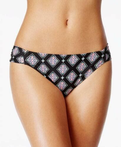 Nwt Hula Honey Black Multi Aztec Print Bikini Swimsuit Bottoms Xs