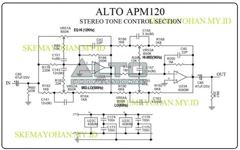 TONE CONTROL MIXER ALTO APM120 AUDIO SCHEMATICS COLLECTIONAUDIO