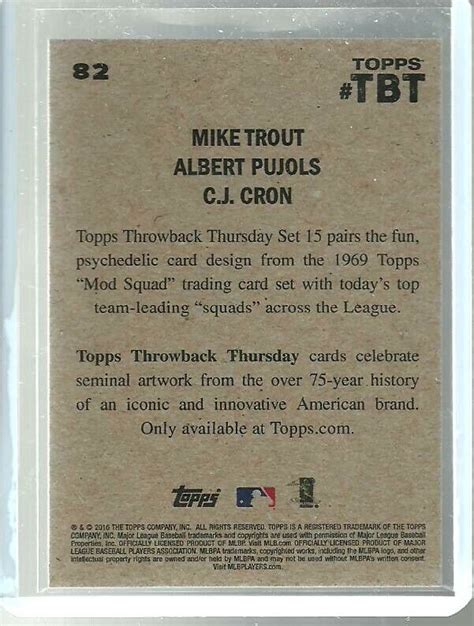 L A Angels 2016 Topps Psychedelic TBT 15 82 Mike Trout Albert Pujols