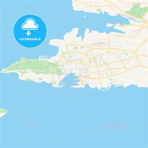 Split , Croatia Vector Map - Classic Colors - HEBSTREITS