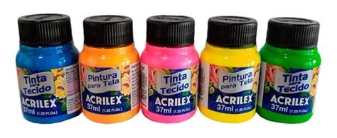 Pintura Para Tela Ml Acrilex Colores Fluo Pack Unid Cuotas Sin