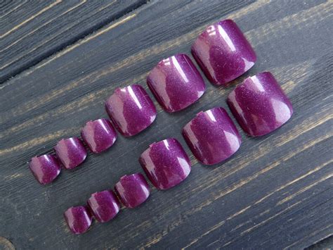 Purple Fake Toenails 24pcs Lilac Glue On Toe Nails False Nails With Glue On Toenails Press On