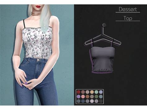 Lisaminicatsims LMCS Dessert Top In 2024 Sims 4 Sims Tops