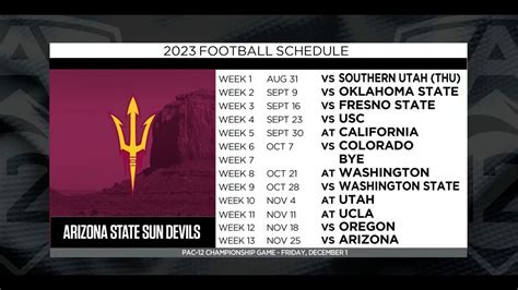 Arizona State S 2023 Football Schedule Previewing The Sun Devils’ Season Youtube